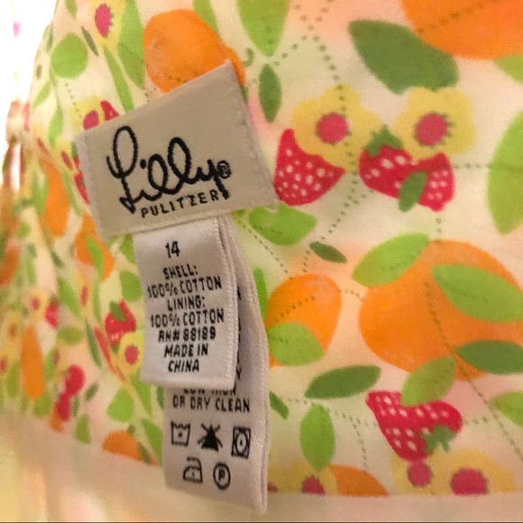 Lilly Pulitzer Dress Orange Cherry Daisy Girls 14 - Picture 4 of 4